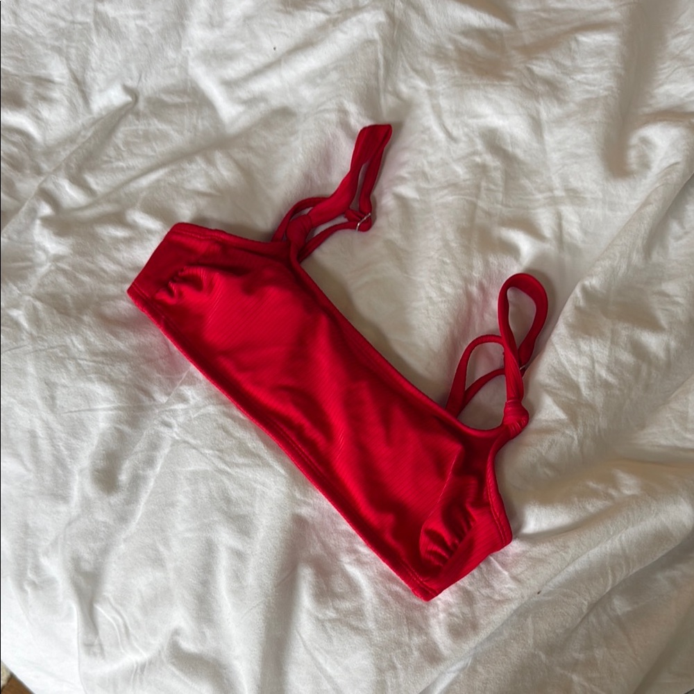 Vibrant Red Strappy Bikini Top
